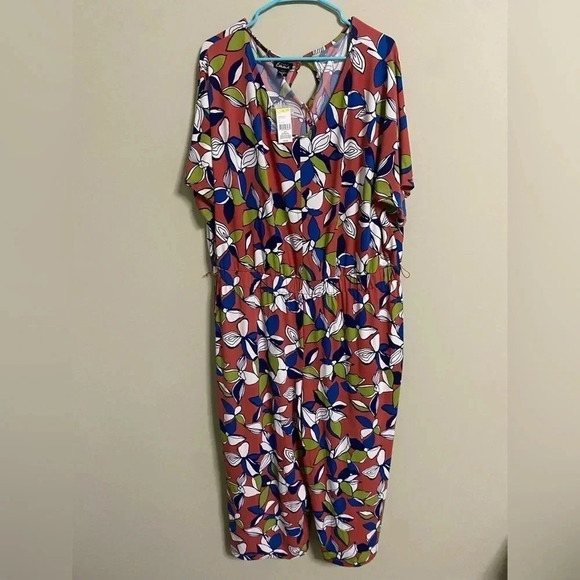 Simply Emma Short Sleeve 2X XXL Jumpsuit One Piece Romper New with Tags NWT - Picture 1 of 9